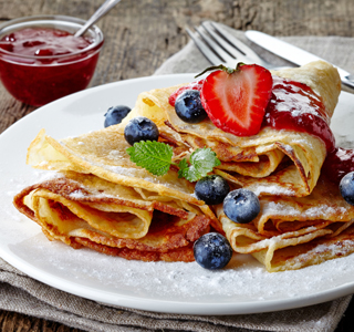 Velvety Crepes Served at Cakes N Shakes Port Glasgow